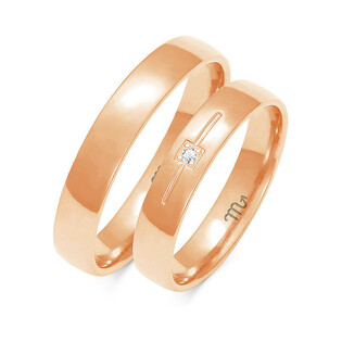 Obrączki ślubne z diamentami ZO O-93 próba 585