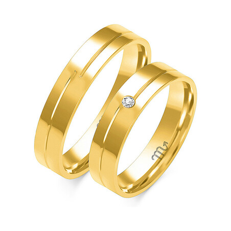 Obrączki ślubne z diamentami ZO O-80 próba 585