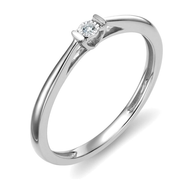 Pierścionek zaręczynowy VICTORIA z diamentem LC RR595 W białe złoto próba 585