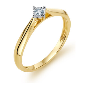 Pierścionek zaręczynowy SOLITER z diamentem LC RR567 Y romb próba 585