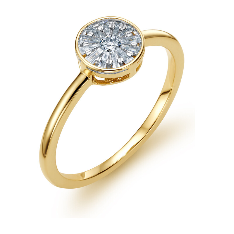 Pierścionek BAGUET Sweet-0,15 LC JK9959 Y próba 585