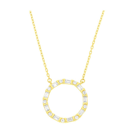 Naszyjnik złoty kółko z cyrkoniami i bagietami/rolo AR FFOR6N7776-III-FCZ próba 375