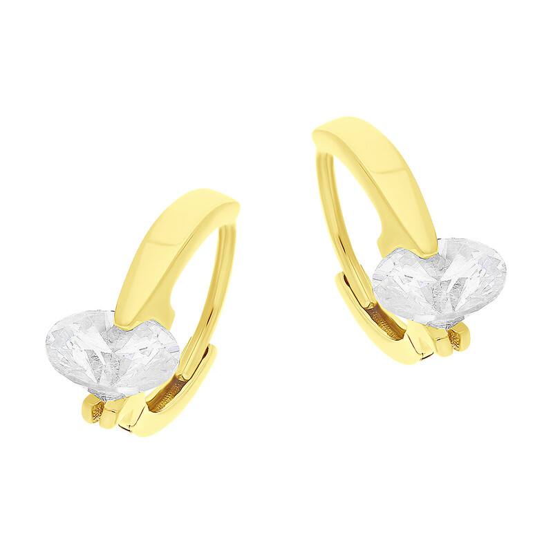 Kolczyki złote kółka z fasetowaną cyrkonią/zatrzask AR I8HCE6548-FCZ próba 375