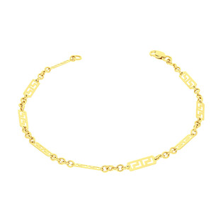 Bransoleta złota blaszki z greką+rolo AR JB1228 próba 585