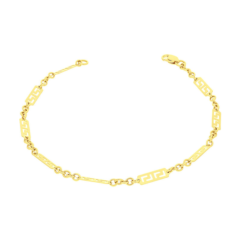 Bransoleta złota blaszki z greką+rolo AR JB1228 próba 585