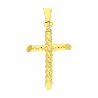 Krzyżyk złoty grawerowany ze ściętymi ramionami AR VX3TP1569 próba 585