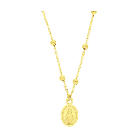 Naszyjnik złoty z Niepokalaną i gładkimi kulkami/rolo  AR VX5FOR12N0271-II-2 próba 375