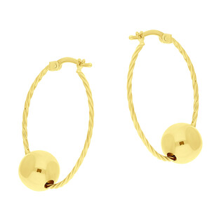 Kolczyki złote owalne kółka z kulką/ang.zap. AR VXXTE13564 próba 375