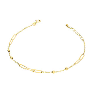 Bransoletka złota owale i kostki na łańcuszku rolo