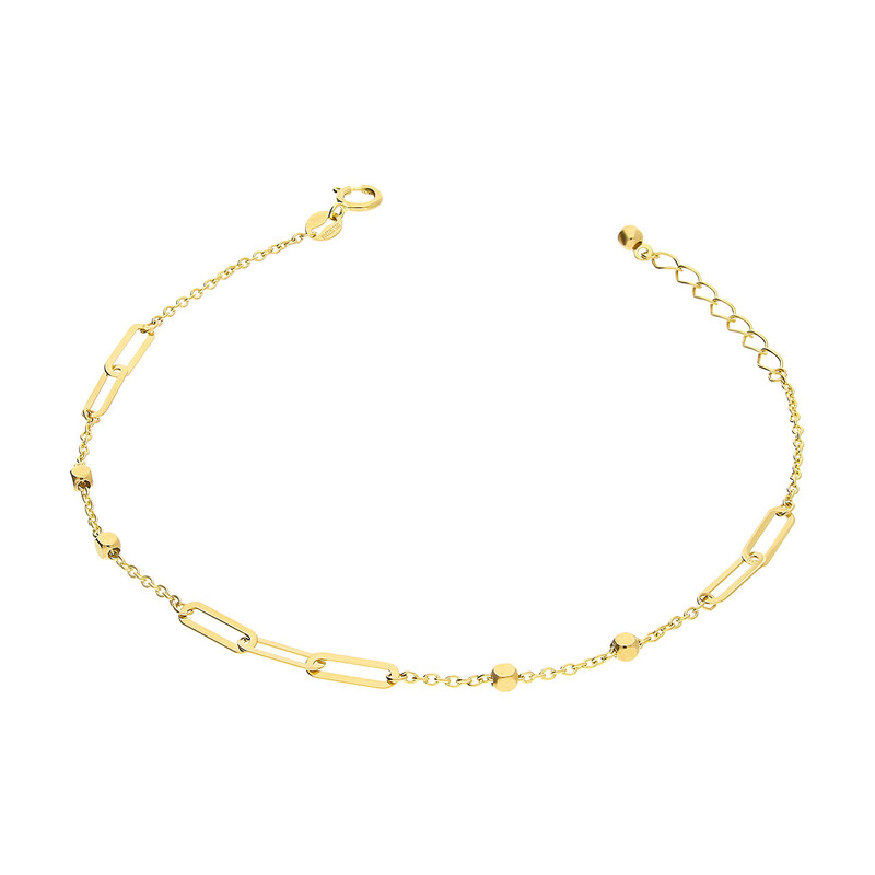 Bransoleta złota owale i bryłki/rolo  AR X3FOR7B5444-DC próba 585