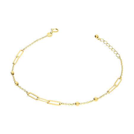 Bransoletka złota owale i kostki na łańcuszku rolo