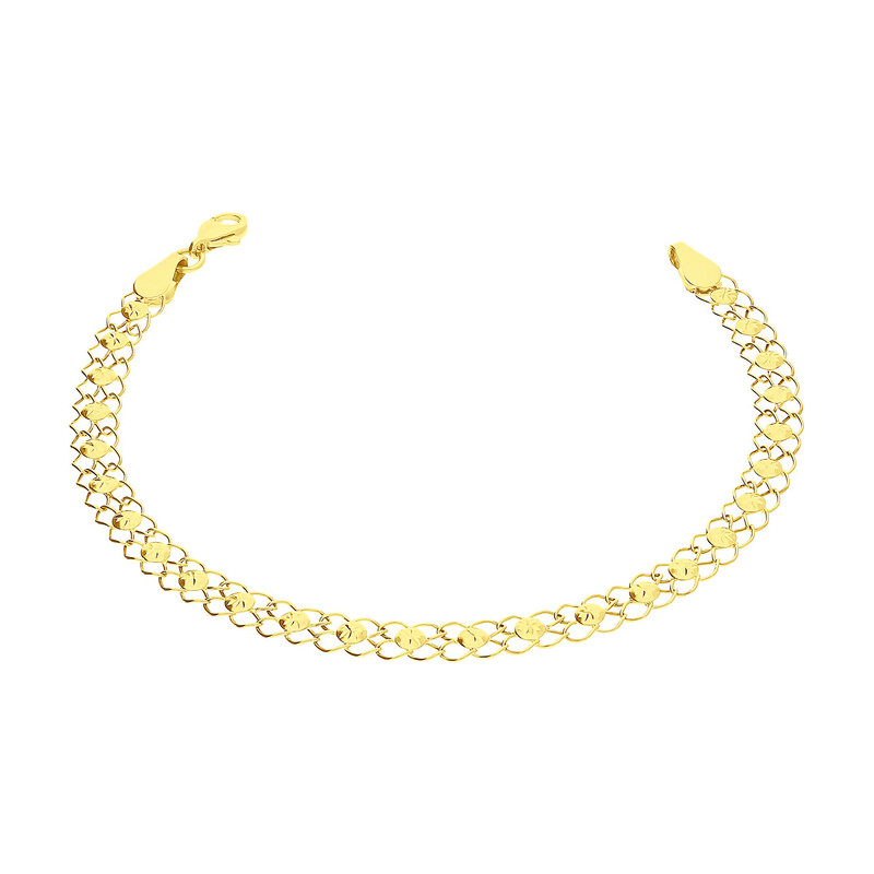 Bransoleta złota grawerowane kółka na siatce AR X3FOR11B0041-DC próba 375