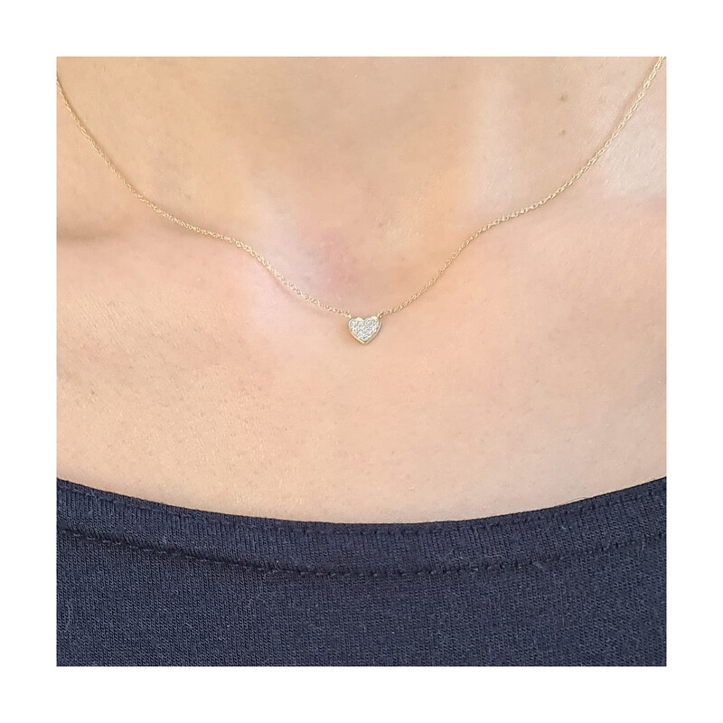 Naszyjnik złoty serce z diamentami/skrętka LC JE4606-JP6047 Y próba 585