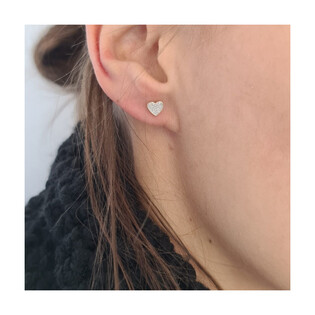 Kolczyki złote serce z diamentami