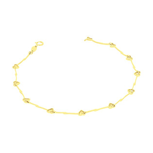 Bransoleta złota wypukłe serca i kreski AR XB6393 próba 585