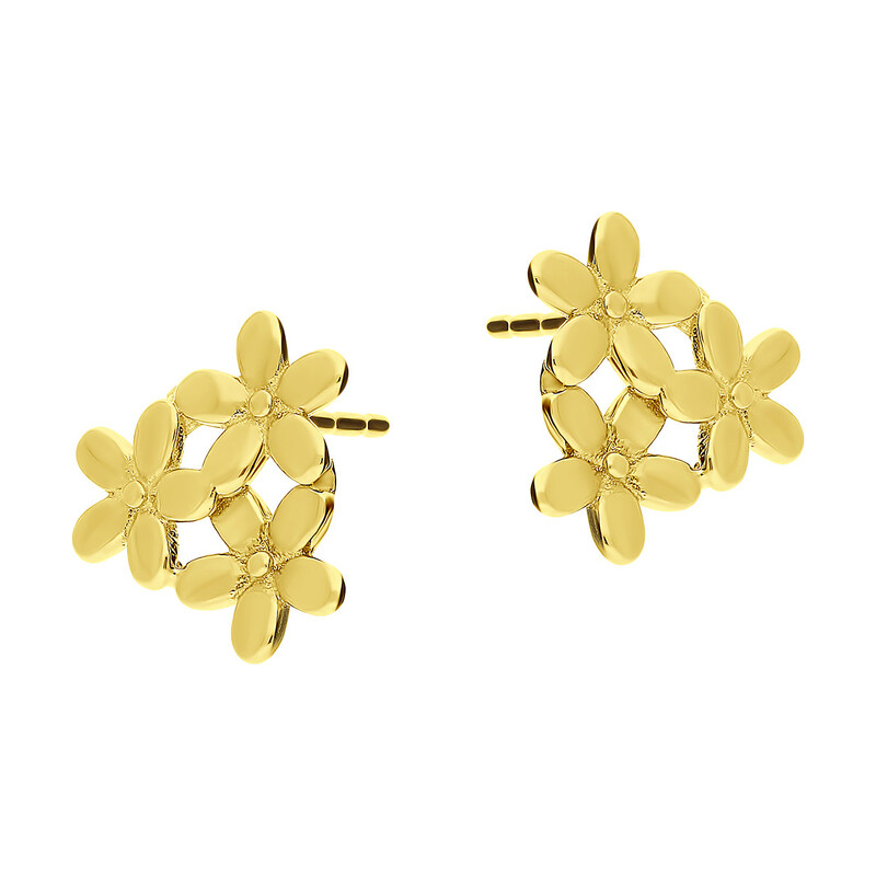 Kolczyki złote kwiatki blask/sztyft AR XE13463 próba 375