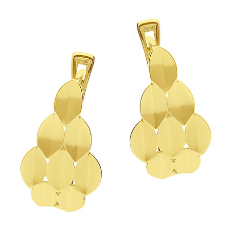 Kolczyki złote blaszki z taflowanymi trójkątami/ang.zap. AR XE13594-DC próba 375