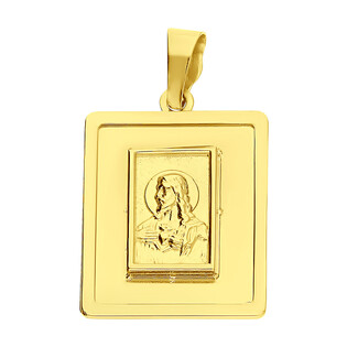 Medalik złoty Serce Pana Jezusa w prostokącie AR XLKP2290-SM próba 585