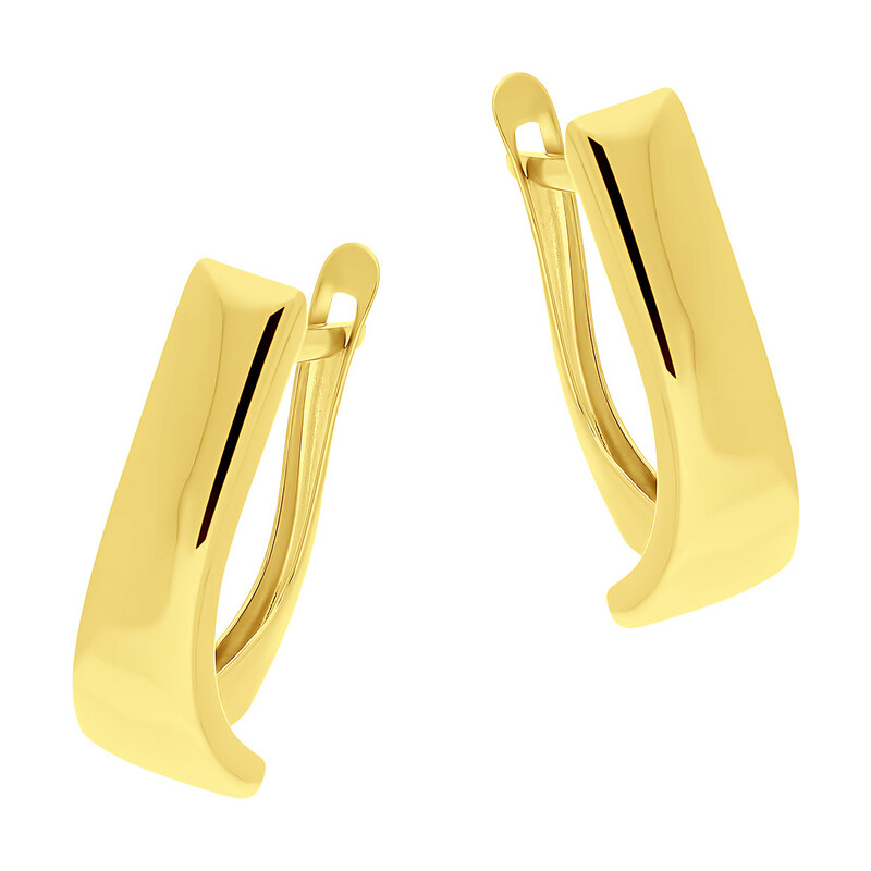 Kolczyki złote gładkie blaszki poszerzane/ang.zap. AR XNSE4968 próba 375