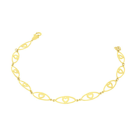 Bransoleta złota łezki z sercami AR XXB6386 próba 375