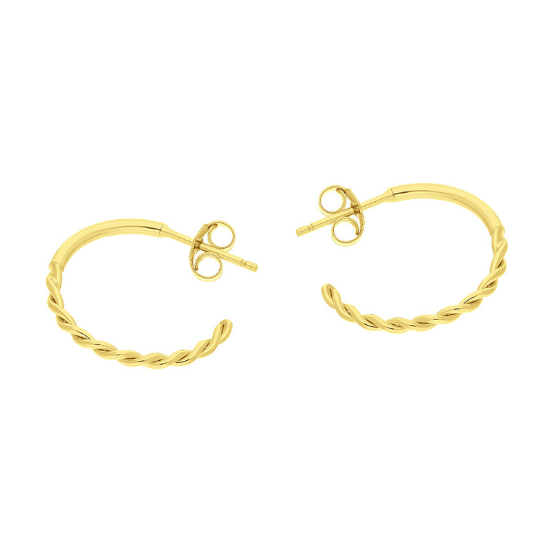 Kolczyki złote półkółka/sztyft BC86 próba 585