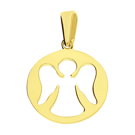 Medalik złoty anioł wycięty w kółku LP 13U25-DP0219-Y próba 375