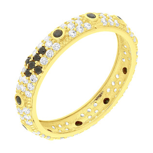 Pierścionek złoty różaniec z cyrkoniami LP 34U20-RSG1711-1-Y próba 375