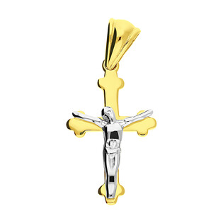 Krzyżyk złoty z wizerunkiem Pana Jezusa MZ P221-YW próba 375