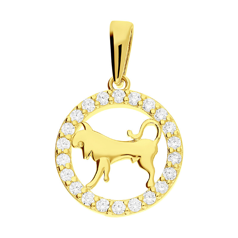 Złoty zodiak byk MZ T23-P-2050-CZ kółko ramka próba 585