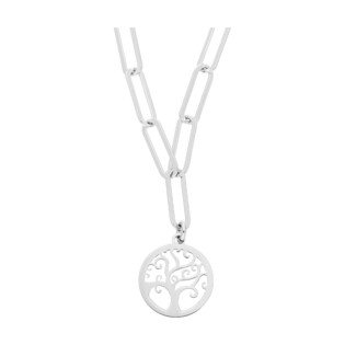 Naszyjnik srebrny drzewko szczęścia w kółku/anker long NI XGI06707 ROD próba 925