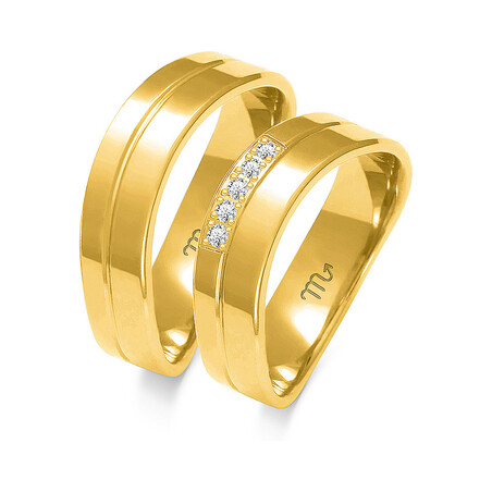 Obrączki ślubne z diamentami ZO O-154 próba 585