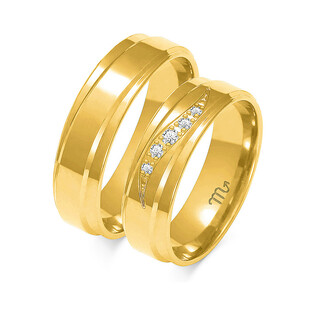 Obrączki ślubne z diamentami ZO O-153 próba 585