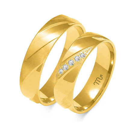 Obrączki ślubne z diamentami ZO O-144 próba 585