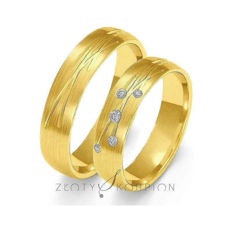 Obrączki ślubne  z kamieniami i grawerem nr ZO O-137 Sezam - 1