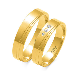 Obrączki ślubne z diamentami ZO O-135 próba 585