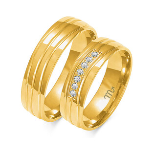 Obrączki ślubne z diamentami ZO O-123 próba 585