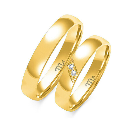 Obrączki ślubne z diamentami ZO O-178 próba 585