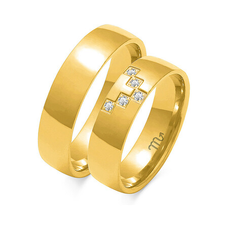 Obrączki ślubne z diamentami ZO O-165 próba 585