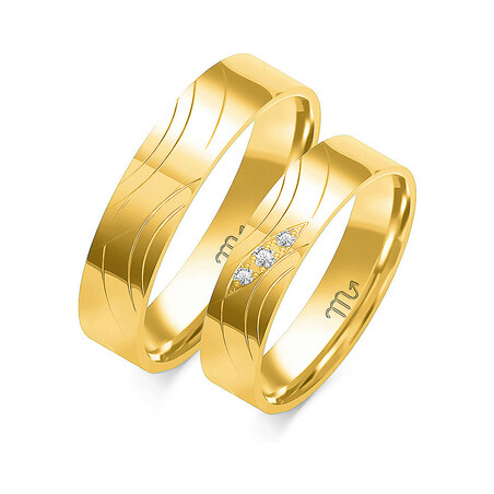 Obrączki ślubne z diamentami ZO O-163 próba 585