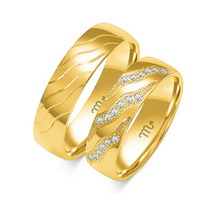 Obrączki ślubne z diamentami ZO O-159 próba 585