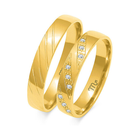 Obrączki ślubne z diamentami ZO O-158 próba 585