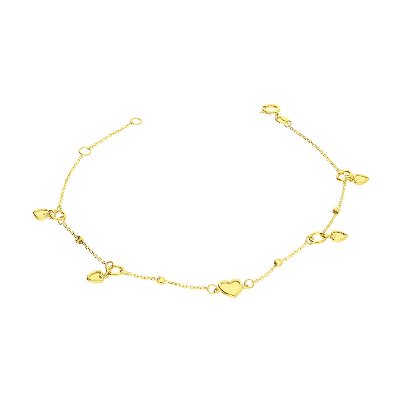 Bransoleta złota wiszące serca i kulki/rolo AR X5FOR12B0260-V-DC-CM próba 585
