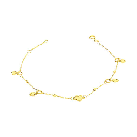 Bransoleta złota wiszące serca i kulki/rolo AR X5FOR12B0260-V-DC-CM próba 585