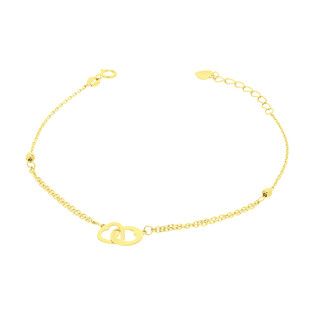 Bransoleta złota klanówka serca i grawerowane kulki/anker AR X6FOR6B7210-DC próba 375