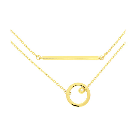Naszyjnik złoty blaszka i kółko z cyrkonią/rolo AR XXFFOR6N7319-II-FCZ próba 375