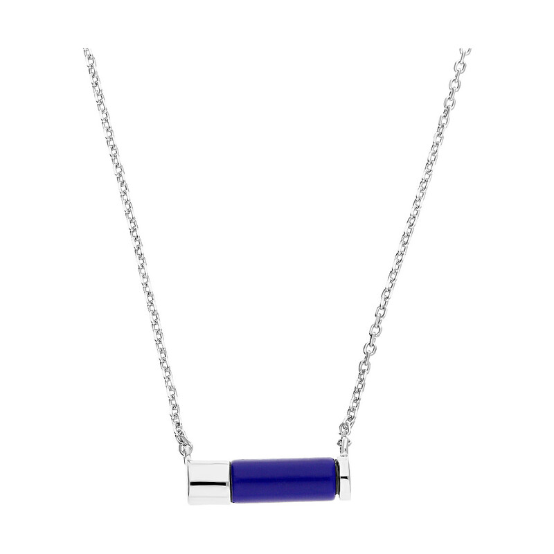 Naszyjnik srebrny walec z lapis lazuli/anker BB CTNK0007 próba 925
