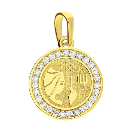 Złoty zodiak panna MZ T23-P-2074-YW-CZ koło próba 375