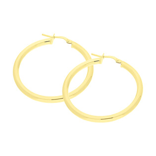 Kolczyki pozłacane kółka rurka 30mm/ang.zap NI KDM-30mm-3,00 ANG GOLD próba 925