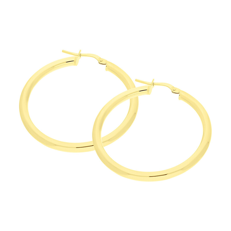 Kolczyki pozłacane kółka rurka 30mm/ang.zap NI KDM-30mm-3,00 ANG GOLD próba 925