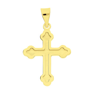 Krzyżyk złoty ze żłobionym środkiem OS 129-L002--CR próba 585